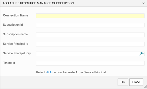 VSTS Azure Resource Manager Connection Settings