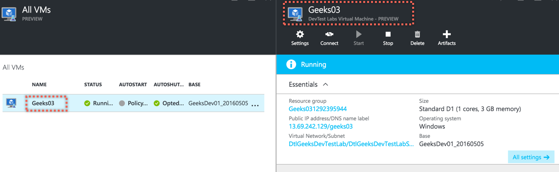 Azure DevTest Lab Task Configuration