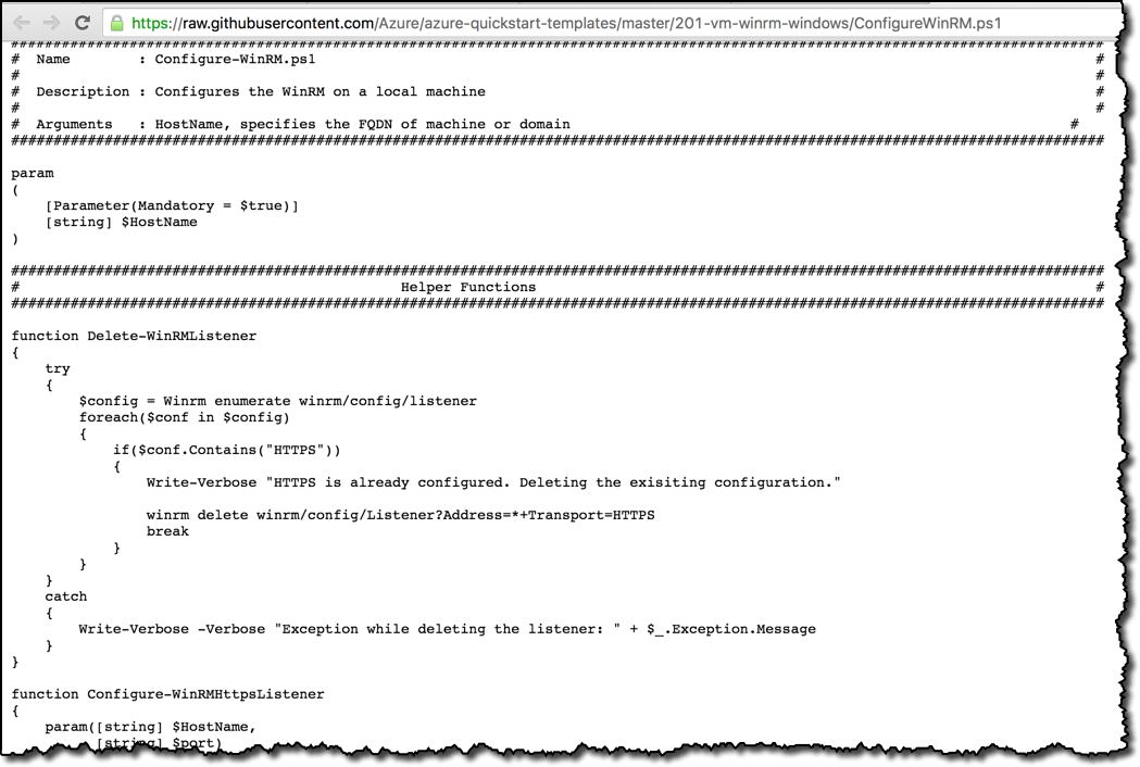 AzureDevTestLab WinRM ConfigurationScript