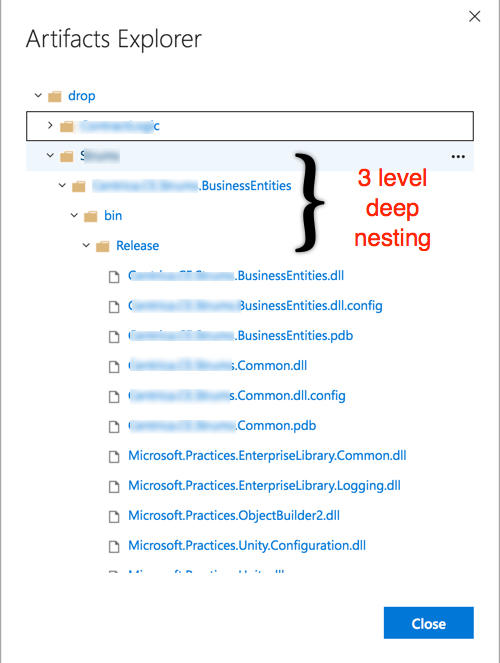 Default build output nested 3 levels in