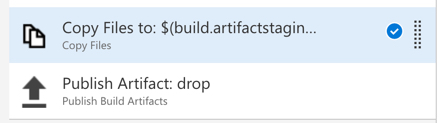 One copy and one publish step in default build pipeline