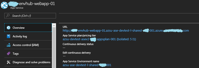 Azure App Service on ASEv2 ASP