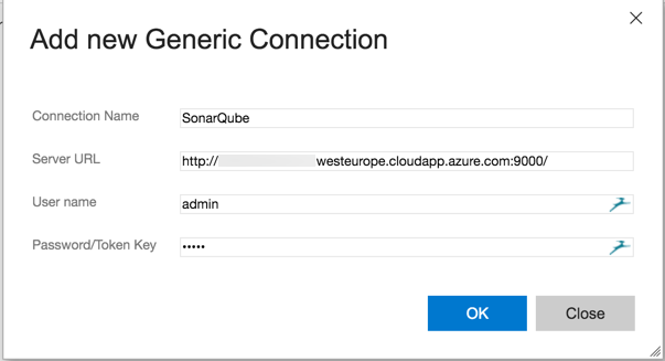 VSTS Add SonarQube as a Generic Connection