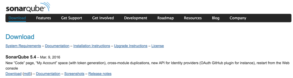 SonarQube Download Page