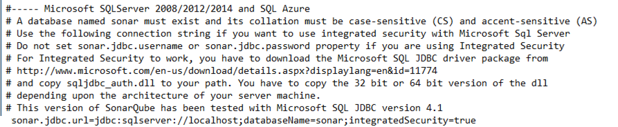 StartSonar without install SQL connection string