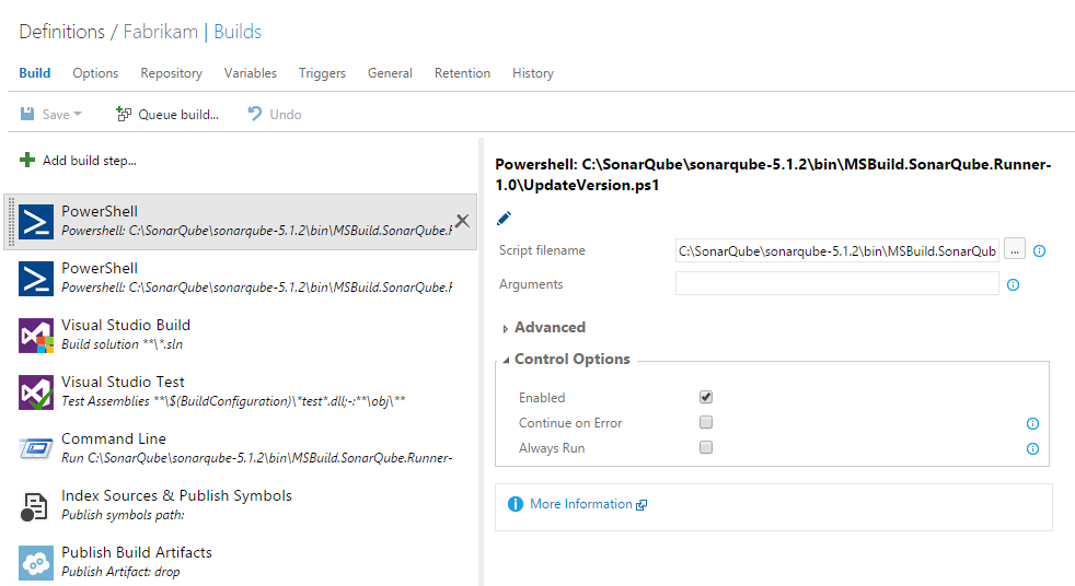 SonarQube Build Task