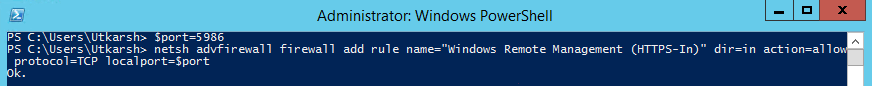 WinRM Firwall Port Add